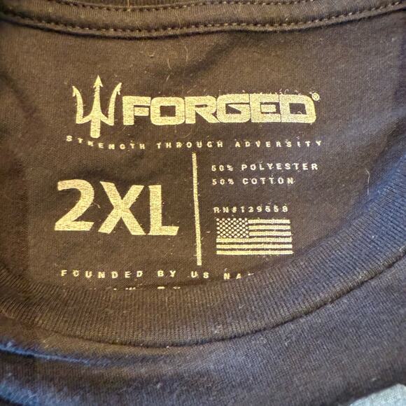 Forged “Never Forget” Black Men's XXL Short Sleeve T-Shirt - Picture 4 of 5
